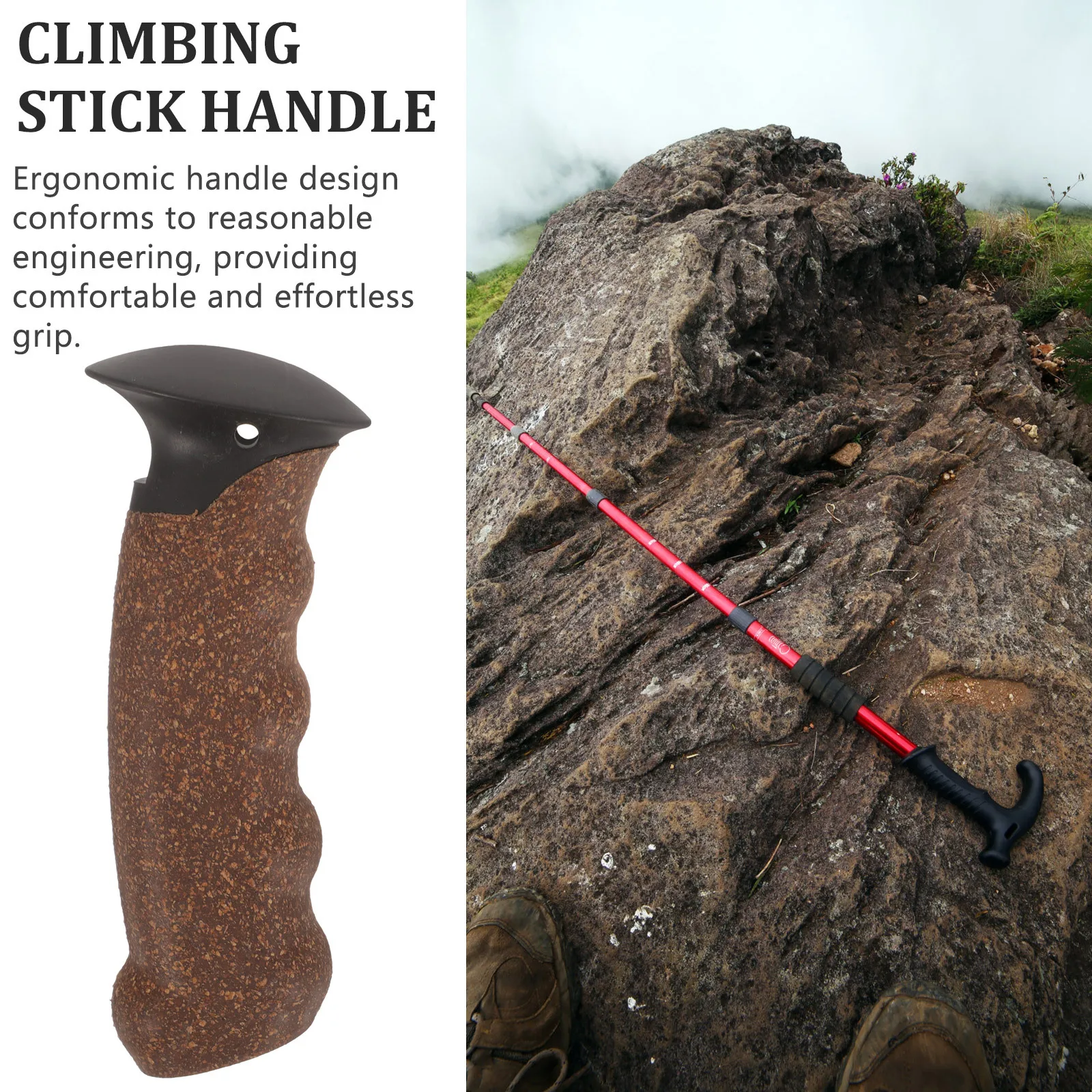 

Cork Trekking Pole Handle Grip Ergonomic Nonslip Design for Hiking Skiing Outdoor Activities Cane Handle Grip Replacement