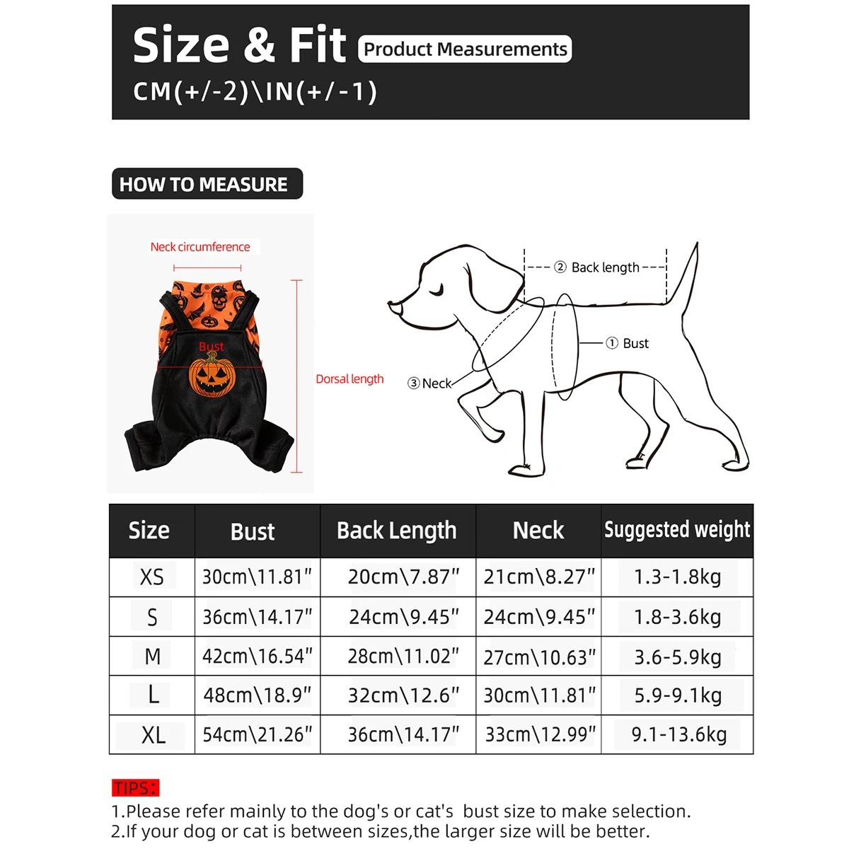 Halloween-Kostüm für Hunde, Kürbis-Schädel-Print, vierbeiniger Haustier-Overall für kleine Hunde, Welpen-Feiertagsoutfit – Detail 11