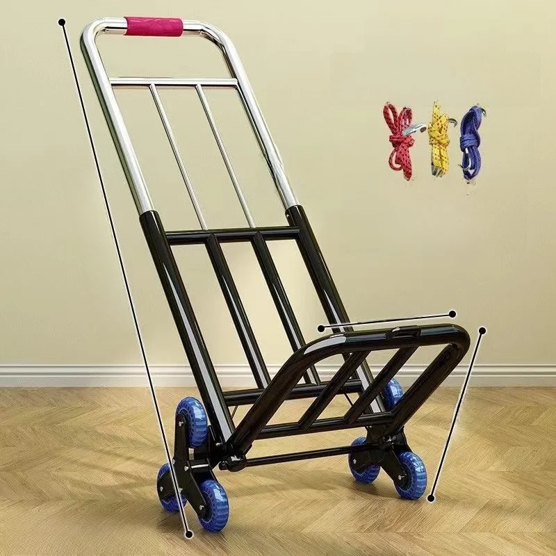 ポータブル折りたたみ式手引きショッピングカート野菜購入車小型荷物運搬車家庭用ユーティリティ車両ゴムホイール