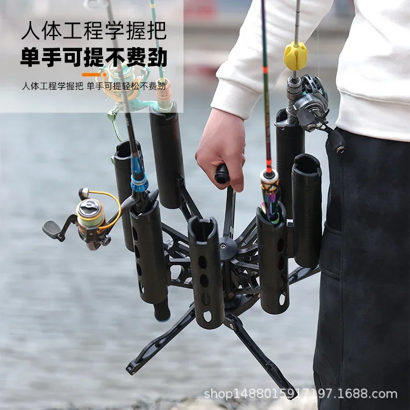Portable Rod Rack Competitive Fishing Rod Rotating Lure Rod Rack Fishing Tackle Fishing Equipment Storage Display Rack