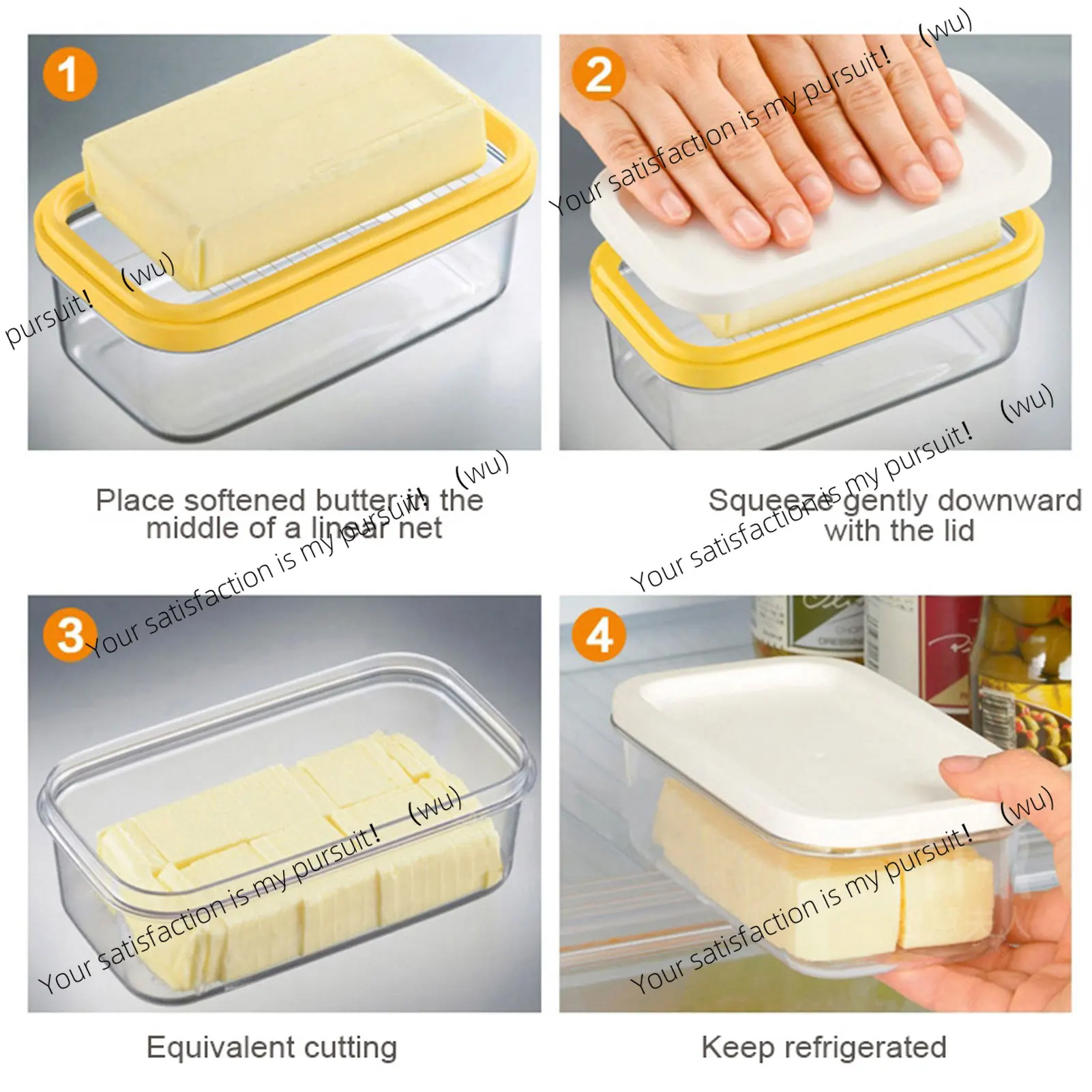 Butter cheese cutting storage box for kitchen refrigerator tissue, sealed rectangular food container