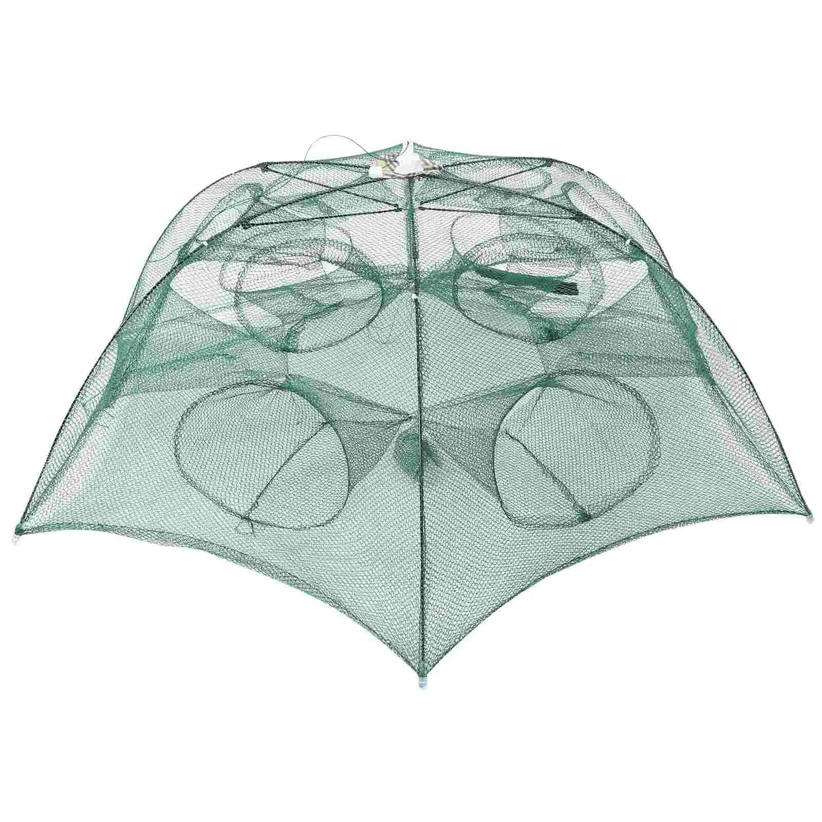 

Foldable Crab Net Trap Cast Dip Cage Fishing Net for Fish Minnow Crawfish Shrimp Umbrella Design (Twelve Entrance)