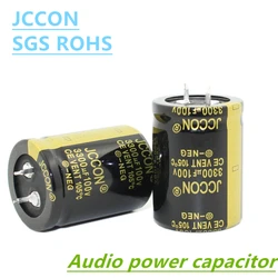 1Pcs JCCON 100V 1000 미크로포맷 2200 미크로포맷 3300 미크로포맷 4700 미크로포맷 6800 미크로포맷 10000 미크로포맷 15000 미크로포맷 오디오 Hifi 증폭기 고주파 저 ESR 스피커