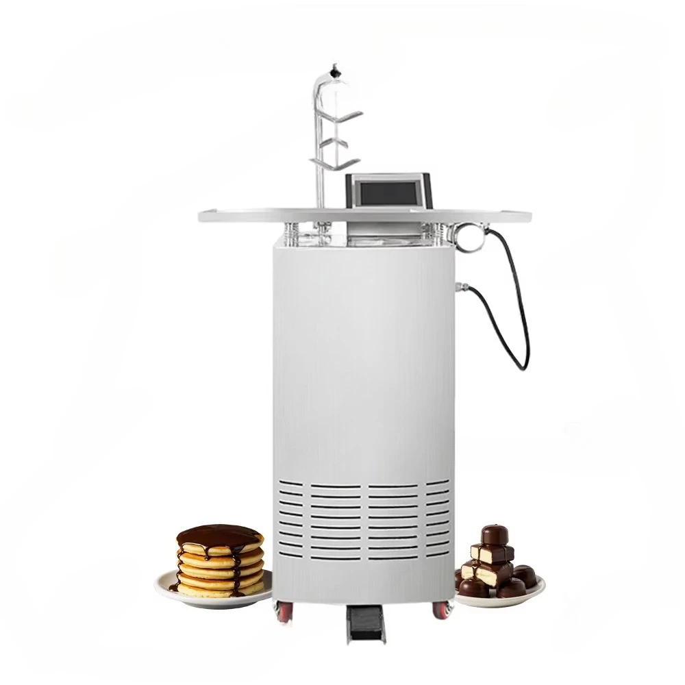 Commercial 5.5L 7L Cocoa Butter Automatic Tempering Chocolate Melt Enrobe Machine With Vibration Table TouchScreen Control Panel