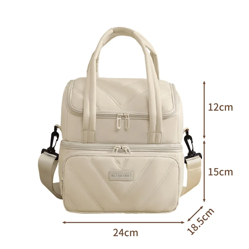 Personalized Logo Insulated Lunch Bag Multi Layer Large Capacity Leakproof Stain Resistant Tote for Work School Camping Picnics