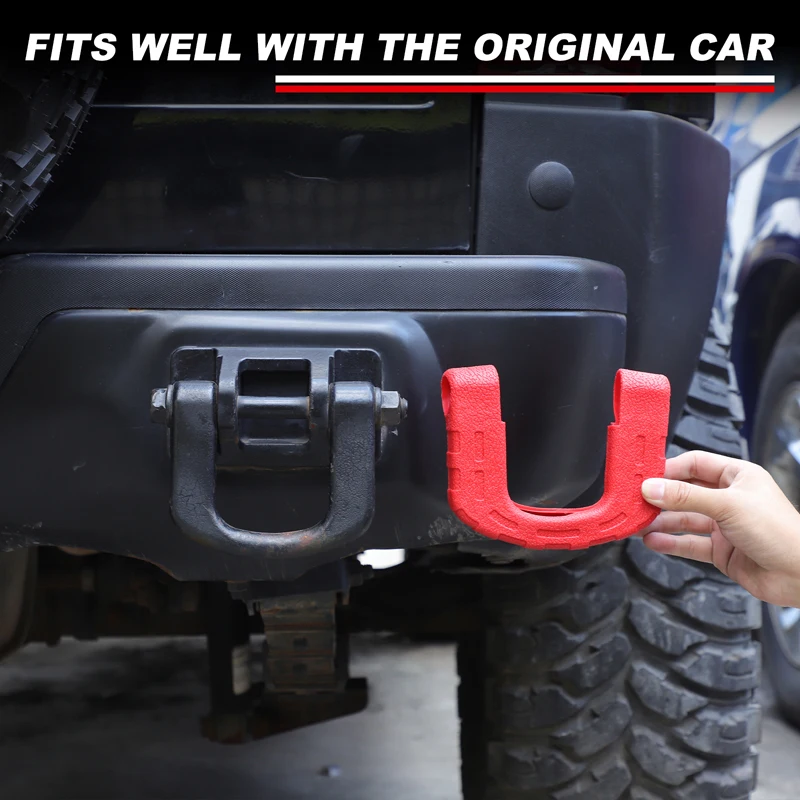 

For Hummer H3 2005-2009 rubber red car rear bumper trailer ring protective cover car exterior modification accessories