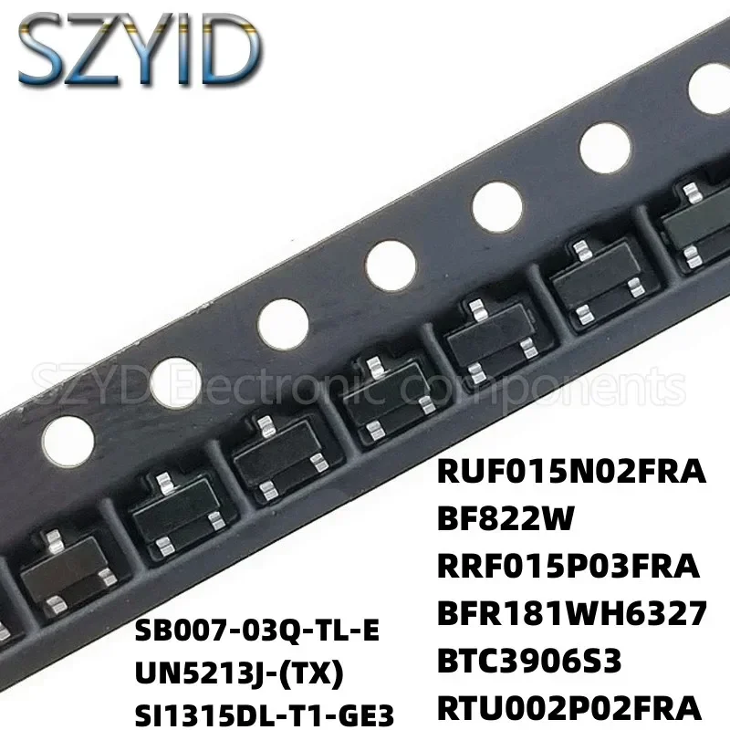 100PCS SOT323 SB007-03Q-TL-E UN5213J-(TX) SI1315DL-T1-GE3 RUF015N02FRA BF822W RRF015P03FRA BFR181WH6327 BTC3906S3 RTU002P02FRA