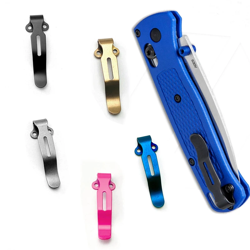 Custom Made 5 Colors Stainless Steel Knife Pocket Clip Back Clamp For Genuine Benchmade Bugout 535 Knives DIY Make Replace Parts