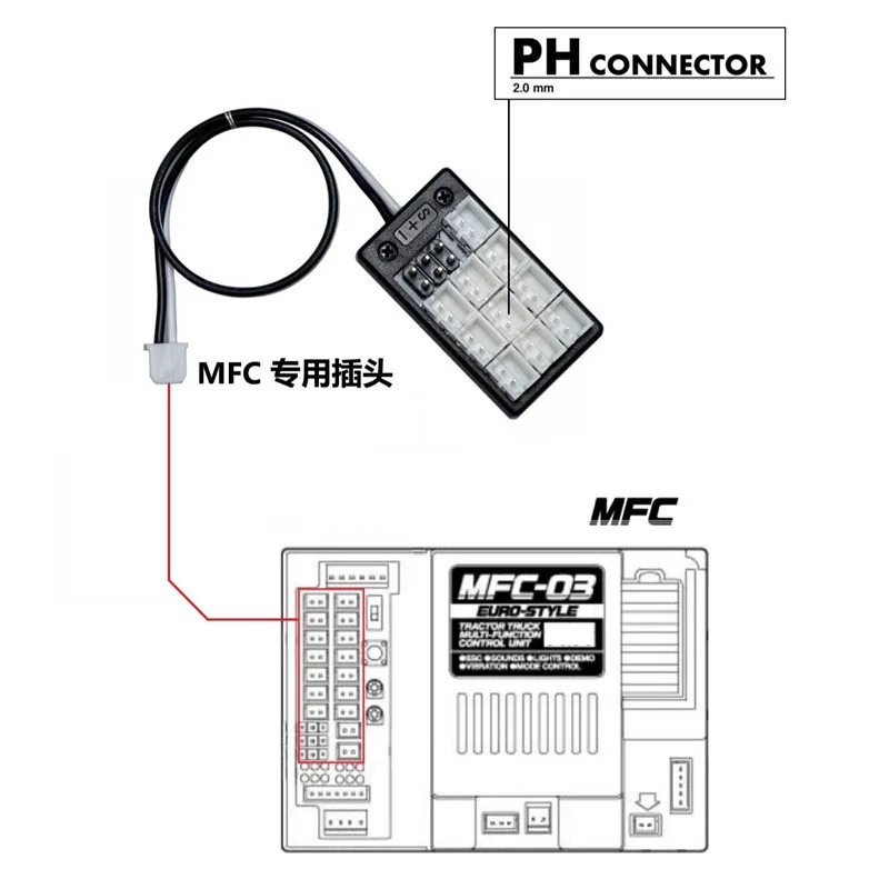 Four-in-one Light Set Expansion Board PH2.0 Expansion Module for 1/14 Tamiya RC Truck Trailer Tipper Diversion Expansion Parts
