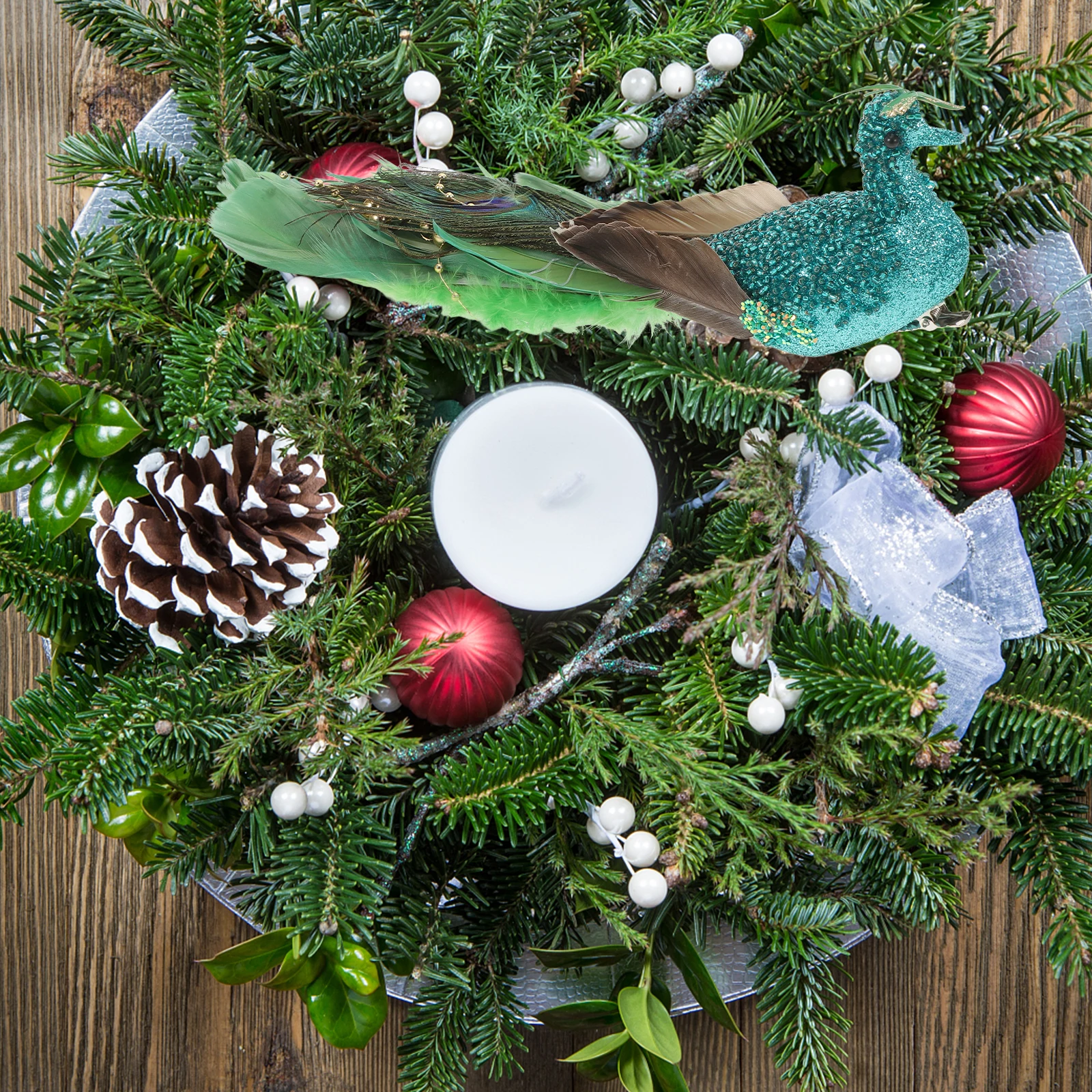 

Artificial Peacock Hanging Ornament Simulation Bird Glitter Peacock Tree Decoration Decorative Birds Holiday Figurines Indoor