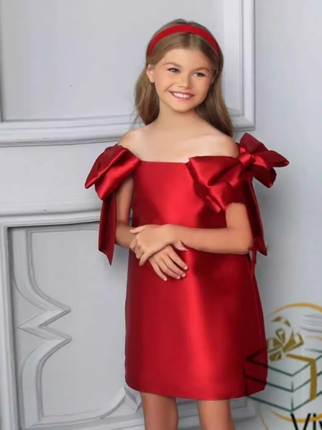 Summer New 3D Bow Dress Children Fashion Party Show Vestidos Kids Birthday Dress Girl Clothes High Quality Dress Wz1311