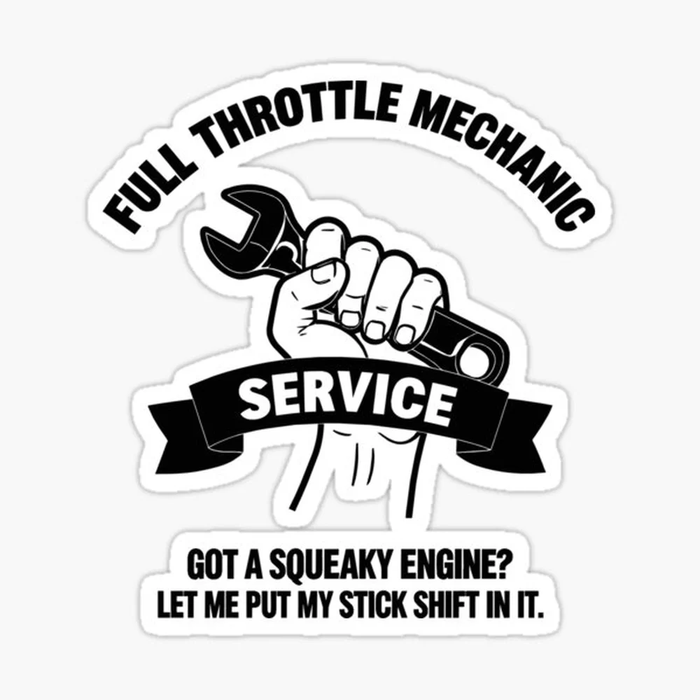 funny inappropriate Men's Rock Hard Caulking Services  Sticker for Laptop Decor Bedroom Car Cute Cartoon Art Fashionable Public