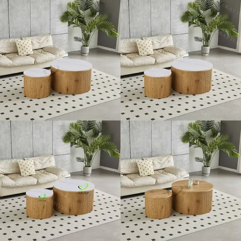for European Style Natural Ceramic Round Coffee Table Dining Table Home Lounge Furniture Hot Selling Cheap