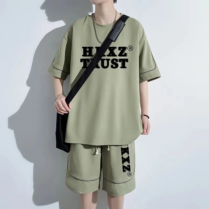 

2026 Summer Men's Sets Large Tracksuit 2 Piece ​O-neck Short Sleeve Shirt Shorts Set Men's Causal Suit Plus Size T Shirts Pants