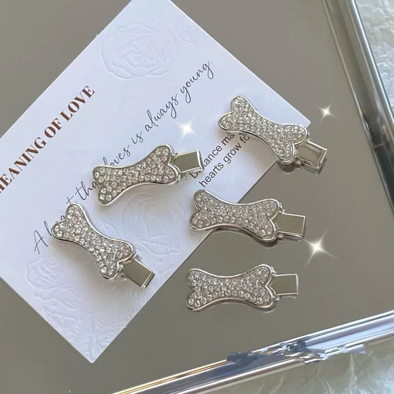 

Cute Rhinestone Dog Hair Clips Pet Bone Shape Doggly Hair Grooming Products for Puppy Kitten Dog Hair Barrette Pet Accessories