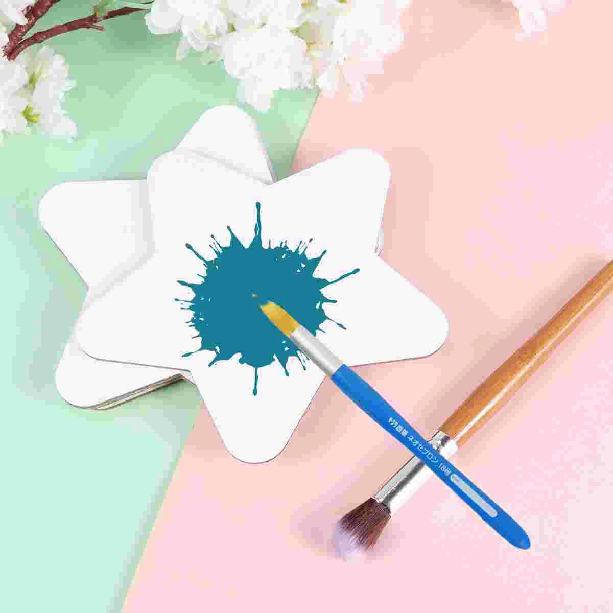 5 Pcs Simulation Round Star Shape Cotton Drawing Board Thicken Painting Board Artist Paper Board Oil Paint Canvas Sketchpad