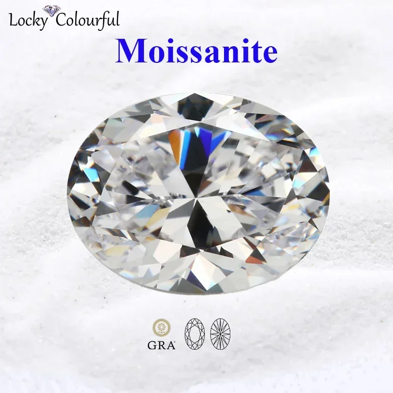 Moissanite B Group Style Oval Shape Multiple Colors VVS1 DIY Charms Beads for Jewelry Rings Necklace Making with GRA Certificate