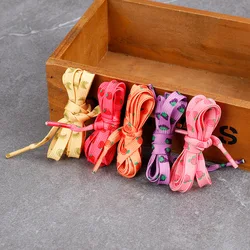 Lacets plats avec impression de Macaron, pour baskets, motif de Fruit imprimé, fraise, raisin, pêche, Orange, banane, chaussures