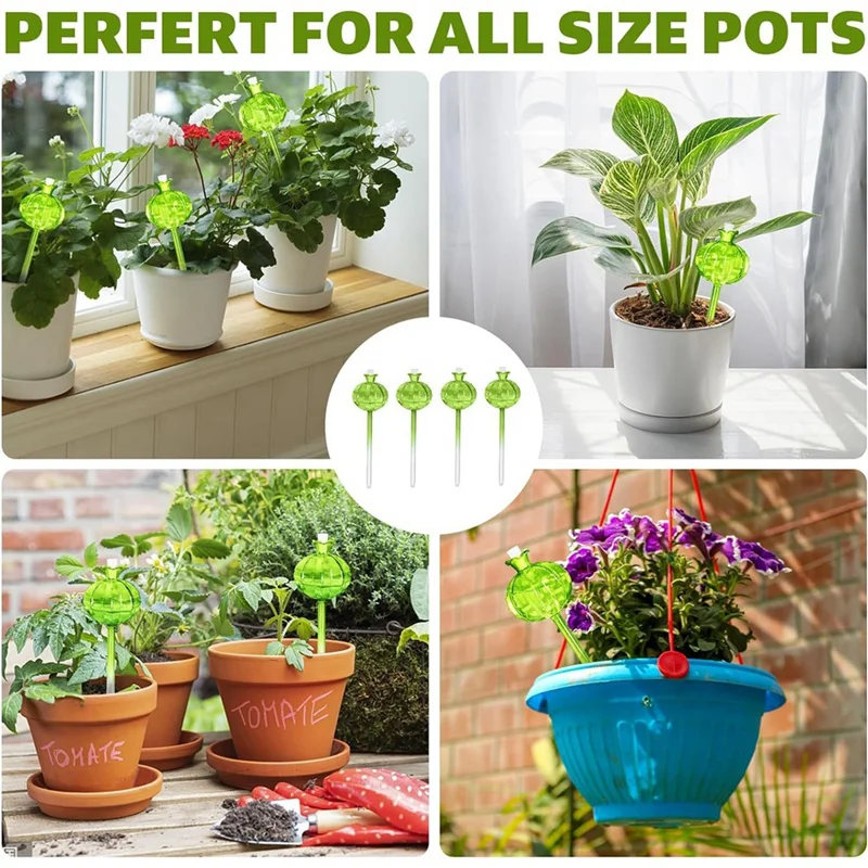 Globes d'Arrosage existent Durable pour Plantes d'Niket d'Extérieur, Ampoules, Lot de 4