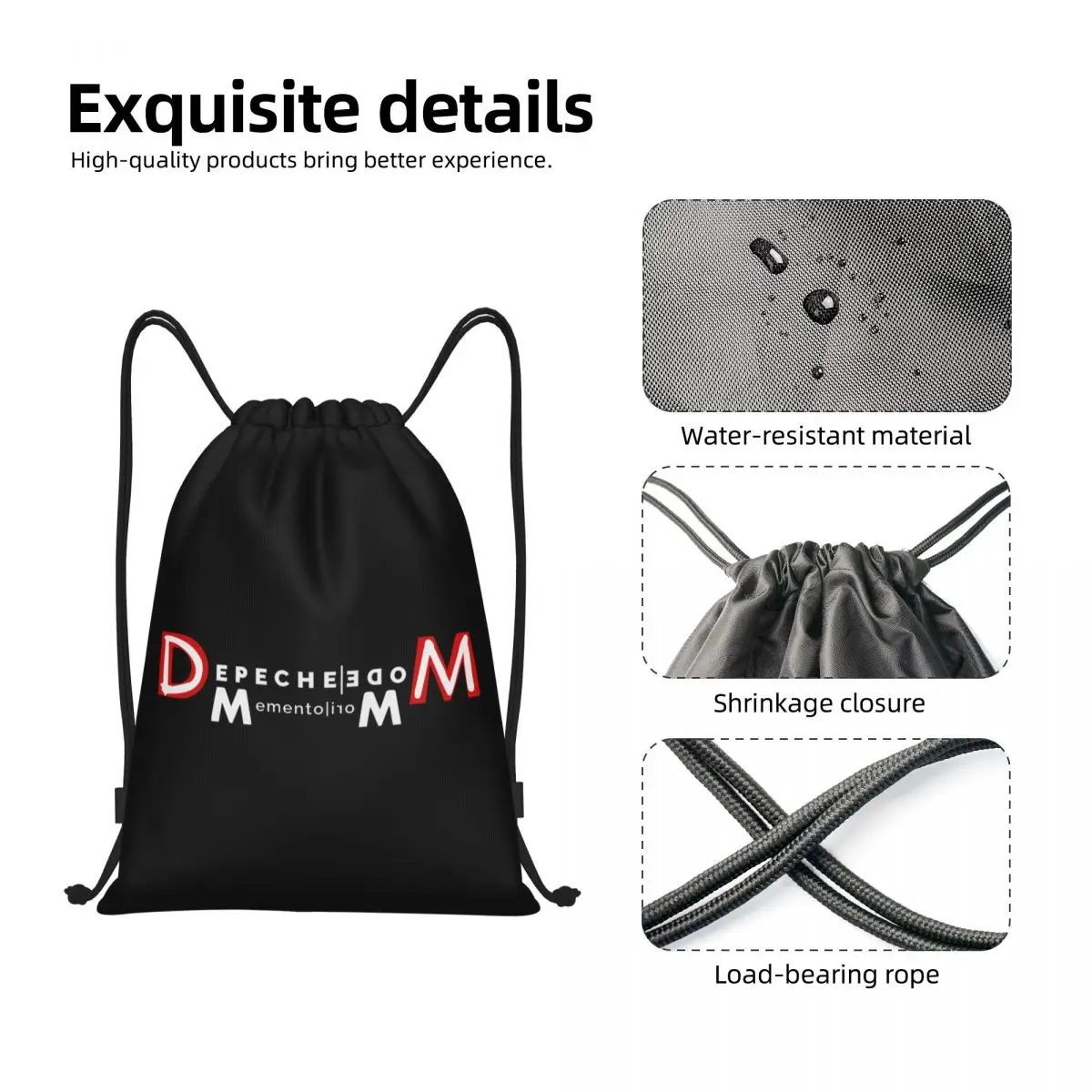 Custom Electronic Rock Depeche Cool Mode Drawstring Bag for Shopping Yoga Backpacks Men Women Sports Gym Sackpack