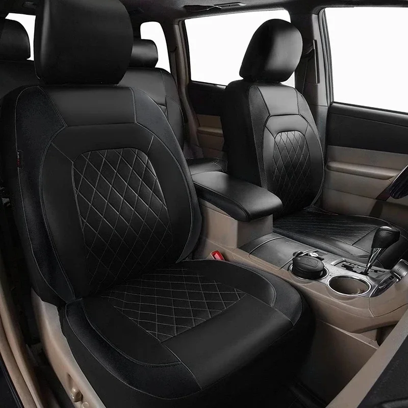 Universal PU Leather Car Seat Covers Full Set for 5 Seats Car Interior Accessories All-season Auto Seat Cover Fit for Most Cars