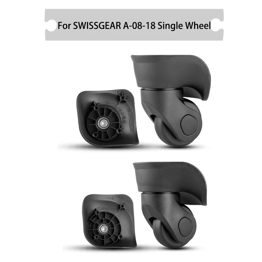 For SWISSGEAR A-08-18 Universal Wheel Black Replacement Suitcase Rotating Silent Smooth Shock Absorbing Single Wheel Accessories