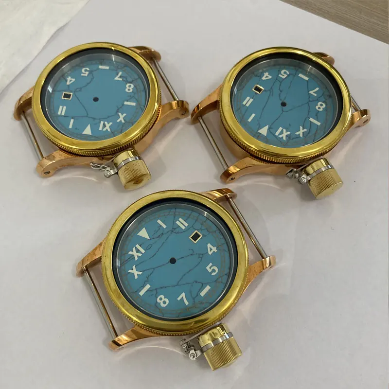 Watch Parts 34.5mm Blue Turquoise Watch Dial Roman Numerals Luminous Marks Date Window Suitable For ETA 2824/SW200 Movement