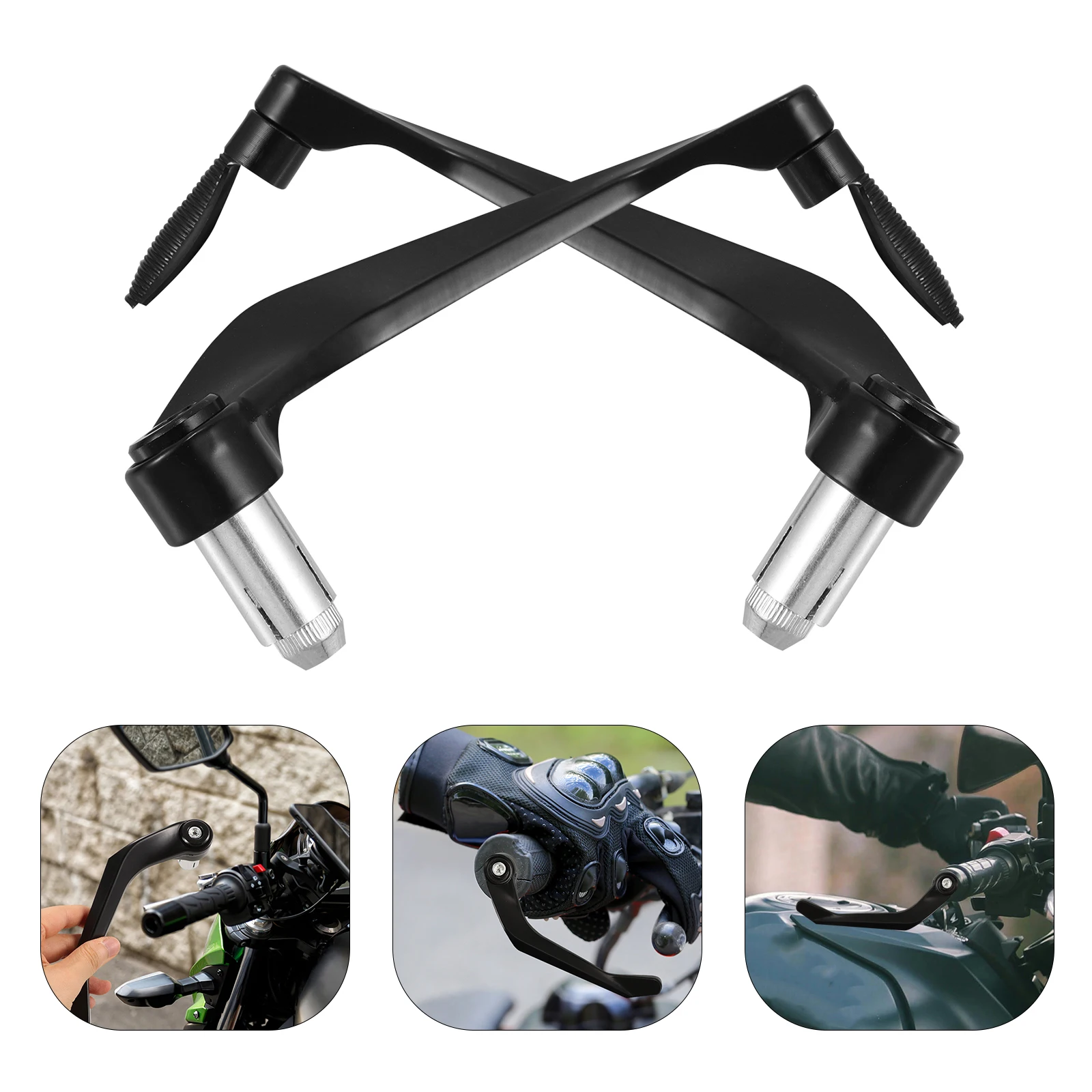 

CNC Motorcycle Brake Handguard Black Aluminum Alloy Horns Handlebar Protector Road Bike Lever Universal Guards