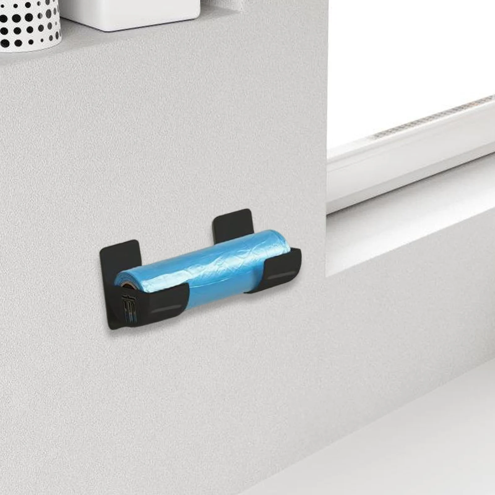 

4Pcs Storage Rack Plastic Bag Holder No-Drill Space Saving Rack for Refrigerator Side Kitchen Organizer Trash Bag Dispenser