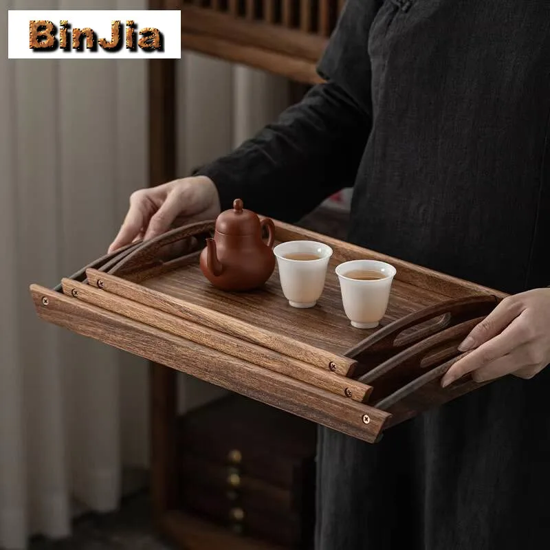 

Дзен ореховое дерево прямоугольное кухонное хранилище и организация бутик сладкие подносы для украшения стола органайзер для столовых приборов чайная церемония