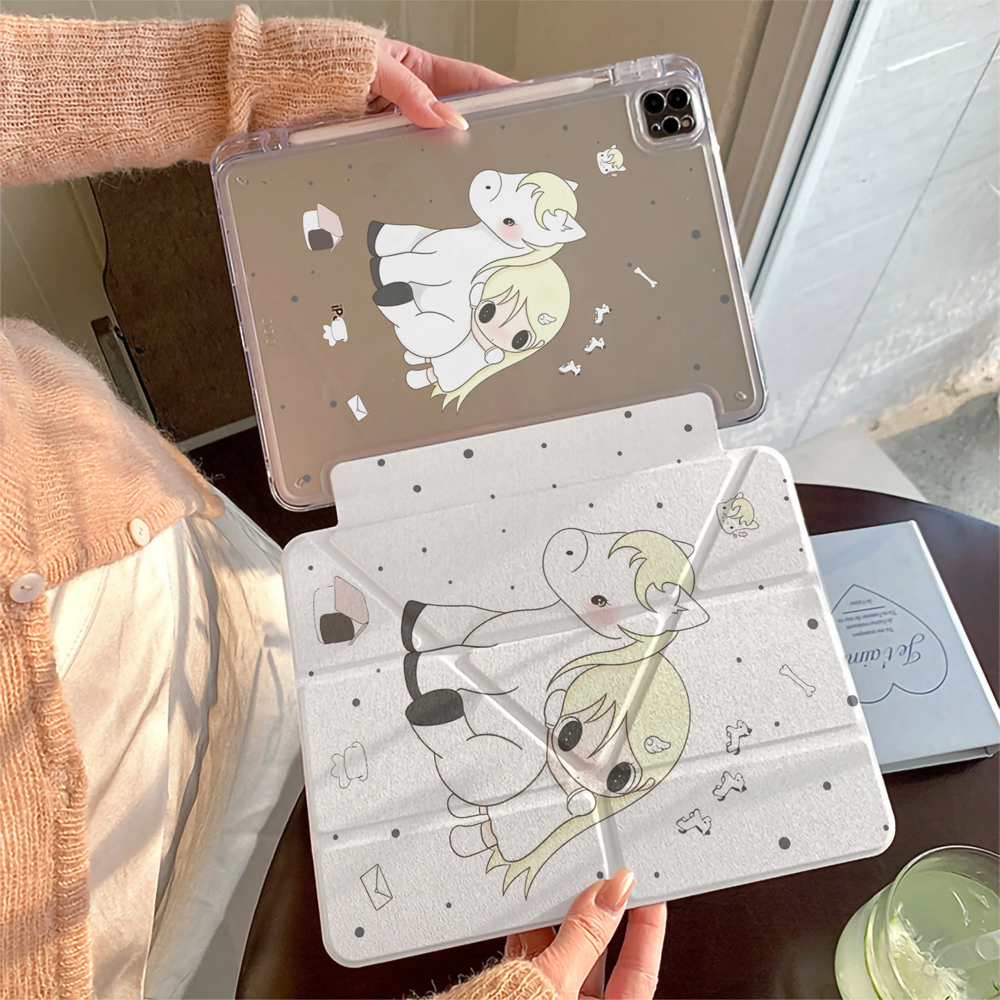 Cute Girl Horse Tablet Case For iPad Pro 11 12.9 13 A16 M2 M4 M3 M5 Shell 8.3 9.7 10.2 5/6/7/8/9/10/11th Mini Air 3 4 5 6 Cover