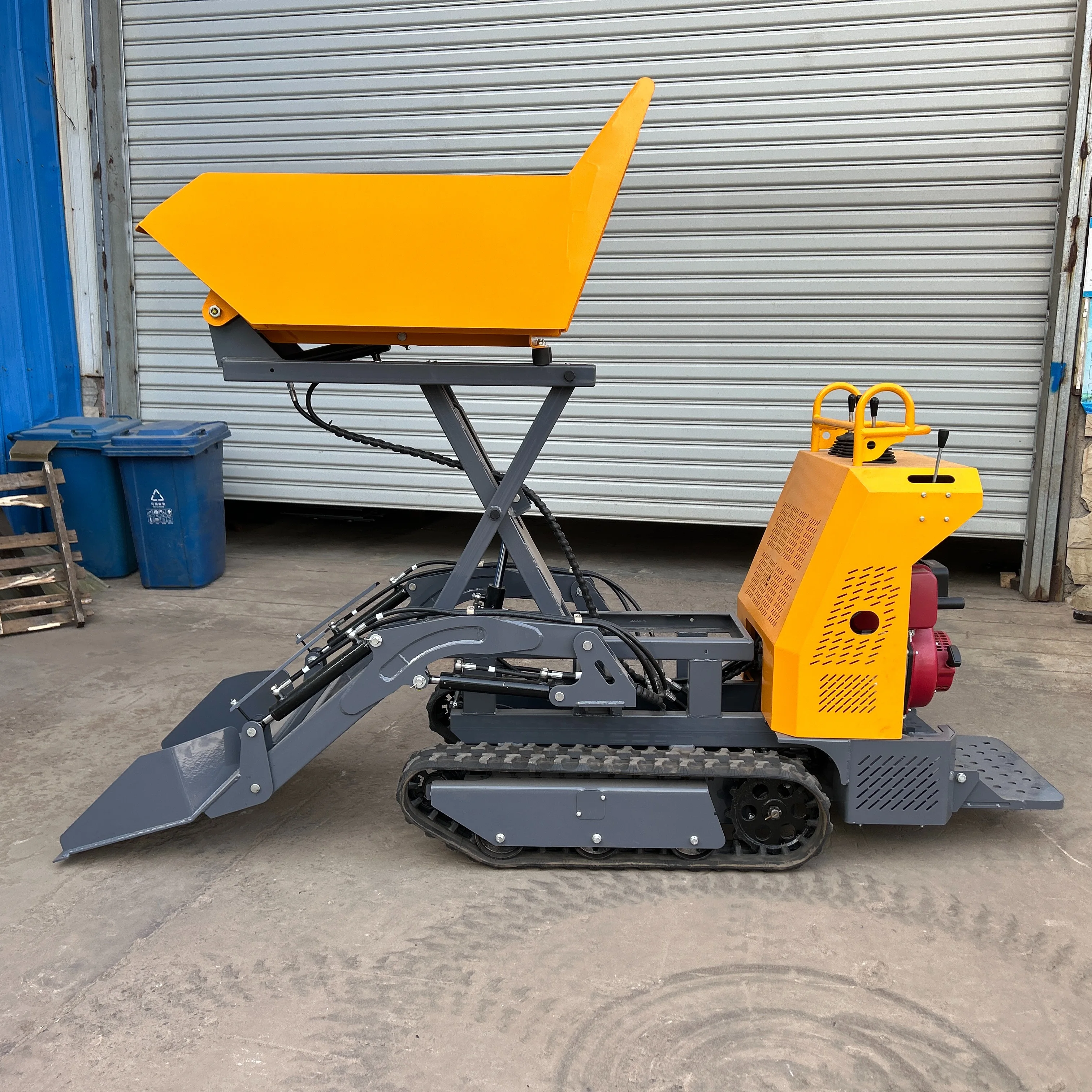 Mini Crawler Dump Trucks with 500 kg & 1000 kg Self-Loading Dumper for Construction Cargo Transport Core Components Motor Engine