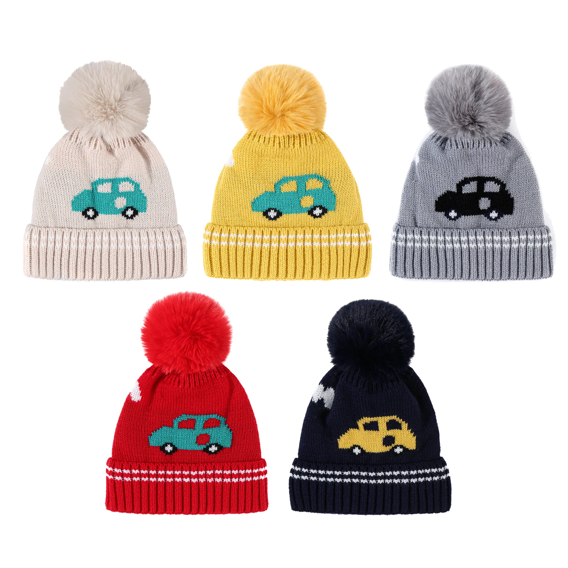 

Детская вязаная автомобильная шапка, осенне-зимняя теплая шерстяная шапка-бини, детские шапки для родителей и детей, кепка для новорожденных мальчиков и девочек