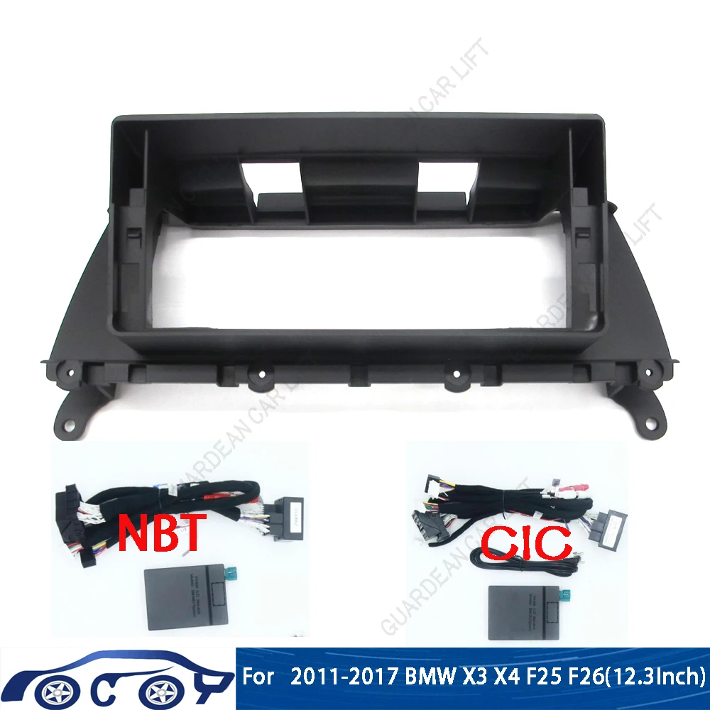 

12.3Inch Car Radio Fascias For 2011-2017 BMW X3 X4 F25 F26 Android Stereo Frame Player 2Din Head Unit Panel Dash Trim With Cable