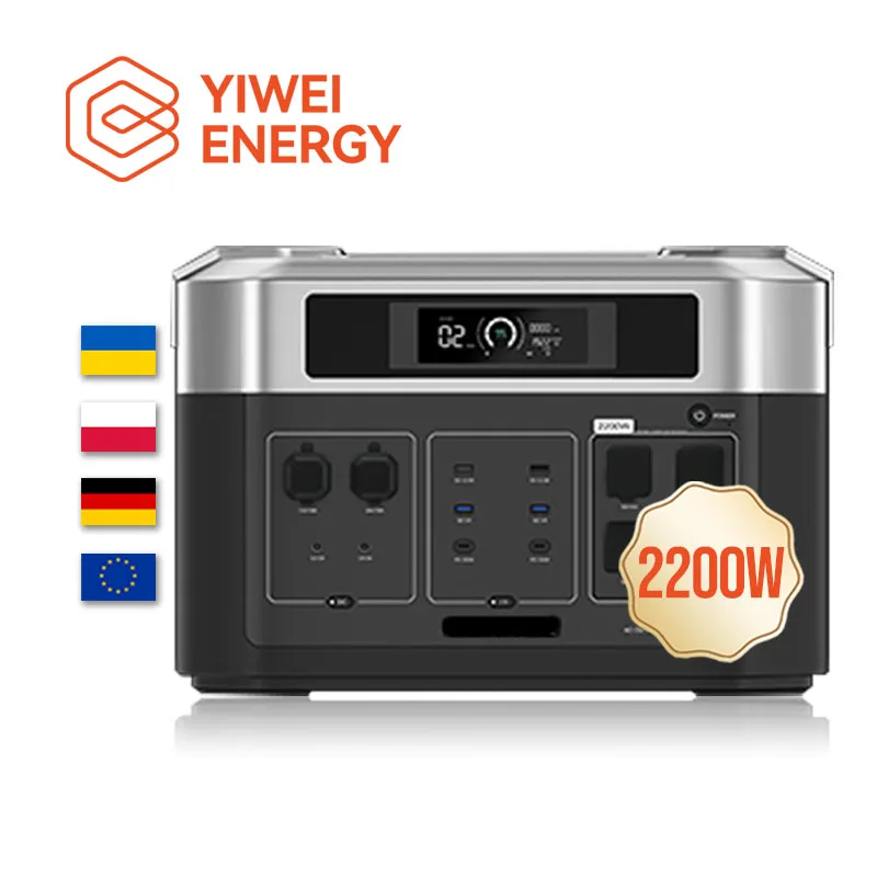 

YIWEI 2200W Portable Power Station 2000W Battery Pure Sine Wave Inverter With Cigar Lighter Solar Generator & RV Port