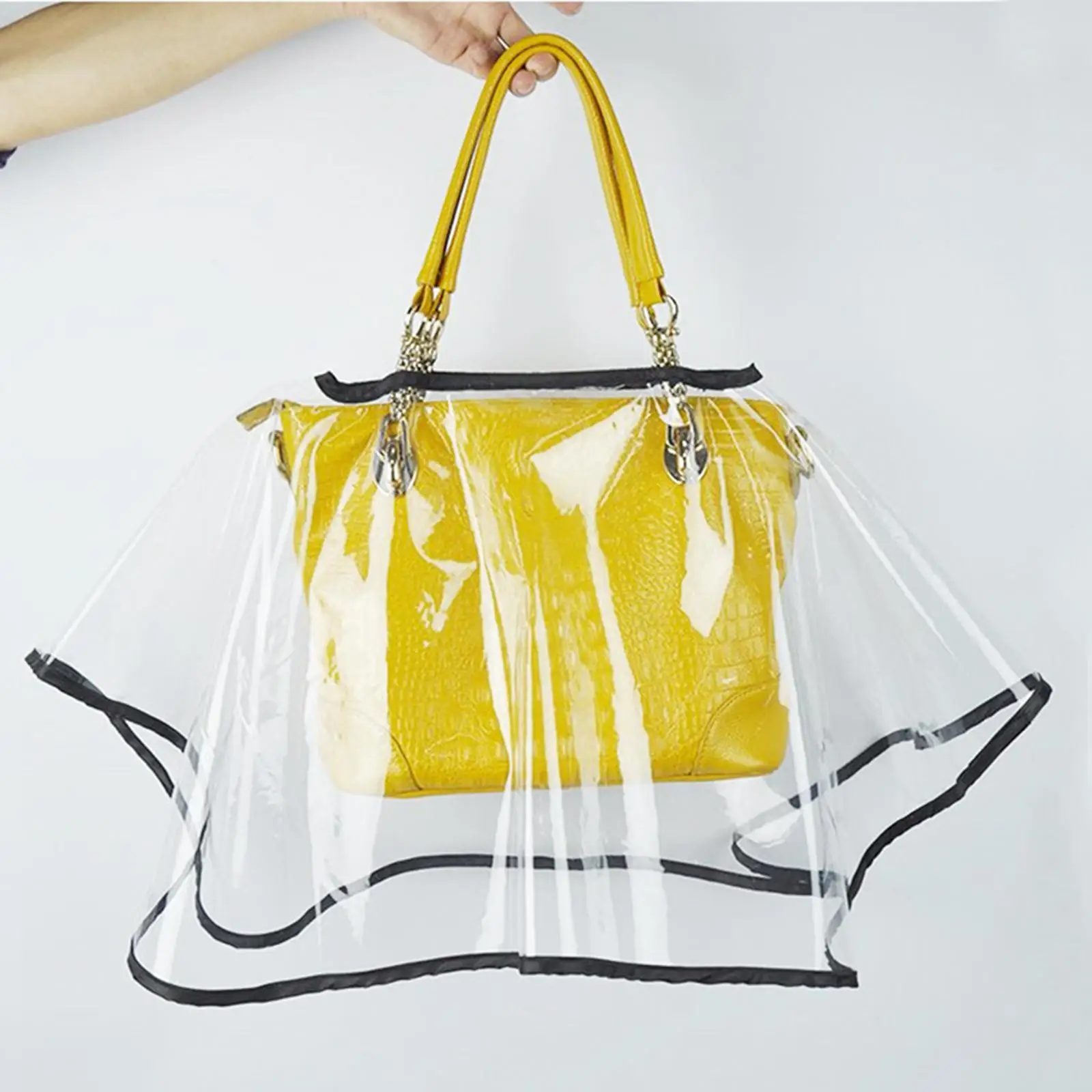 Clear EVA Handbag Waterproof Rain Protector Foldable Tote Bag Purses Raincoat for Outdoor Trip Travel 70cmx35cm