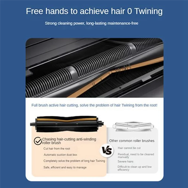 

RMWIN-Cutting Hair Anti Tangle Tricut Brush For Mova Z5 / Z5 Pro / Z50 Ultra Vacuum Cleaner Replacement Spare Parts