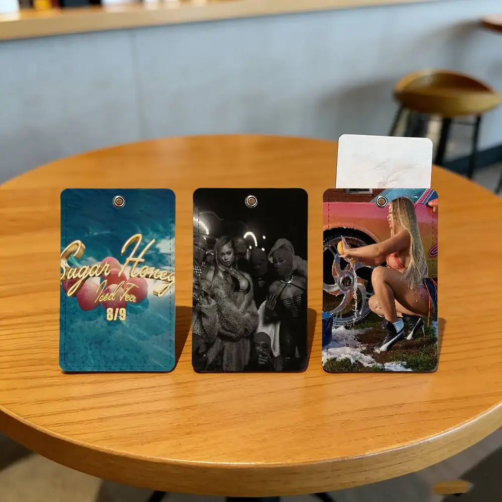 مغني الراب L-Latto السكر العسل مثلج حافلة منزل بطاقة الوصول الغطاء الواقي المدرسة مستطيلة المفاتيح بو الجلود معرف الأكثر مبيعا