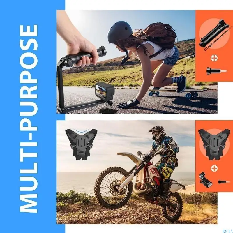 R91A 64 Piece Accessory Set para 13/12/11/10/9 mejora experiencia filmación libre