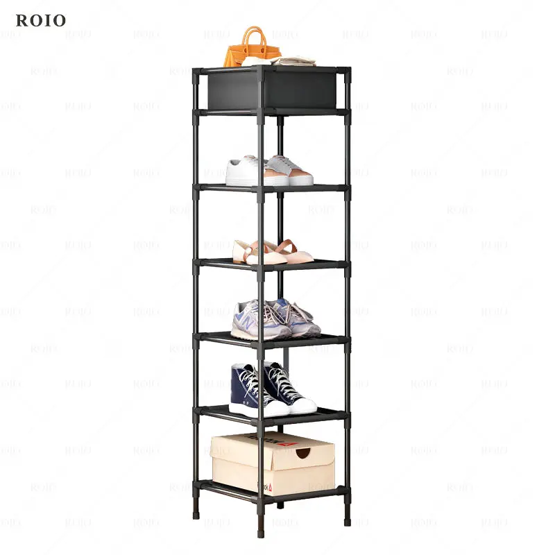 Vertical Shoe Rack Floor Storage Cabinet Living Room Hallway Space-saving Shelf Storage Organizer Home Simple Small Shoe Cabinet