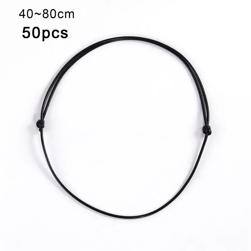 Adjustable Black Braid Wax Cord for DIY Pendant Necklace