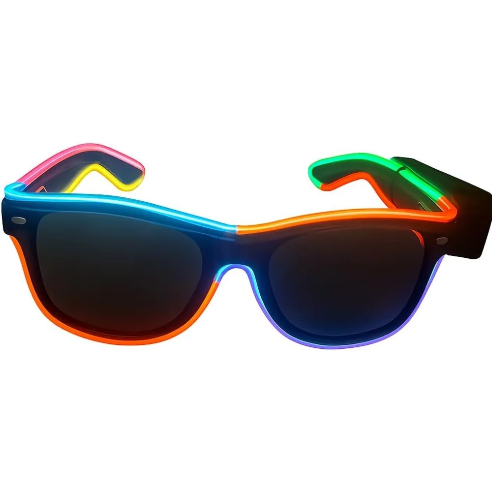 

Wireless Led Light up Glasses Multi-Color Glow Neon Rave Glasses for Rave Party, EDM, Halloween Costumes(8 Colors)