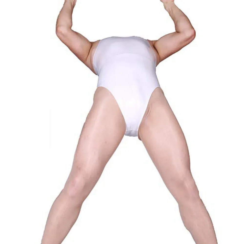 Летняя мужская майка из искусственной кожи, цельный жилет, стильная сексуальная яркая рубашка с зеркальной выпуклой промежностью, плотное боди