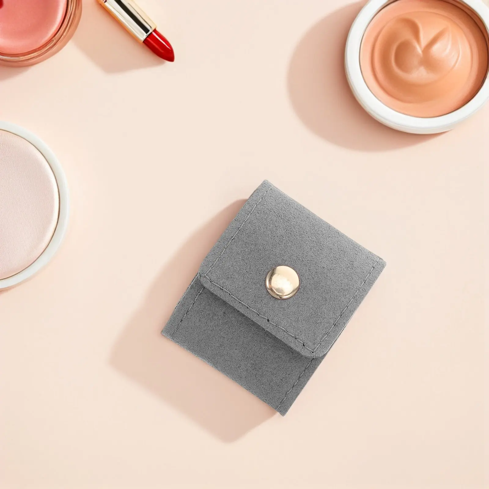 

3Pcs Travel Jewelry Organizer Pouch Mini Portable Faux Jewelry Storage Bag Compact Space Saving Design for Rings