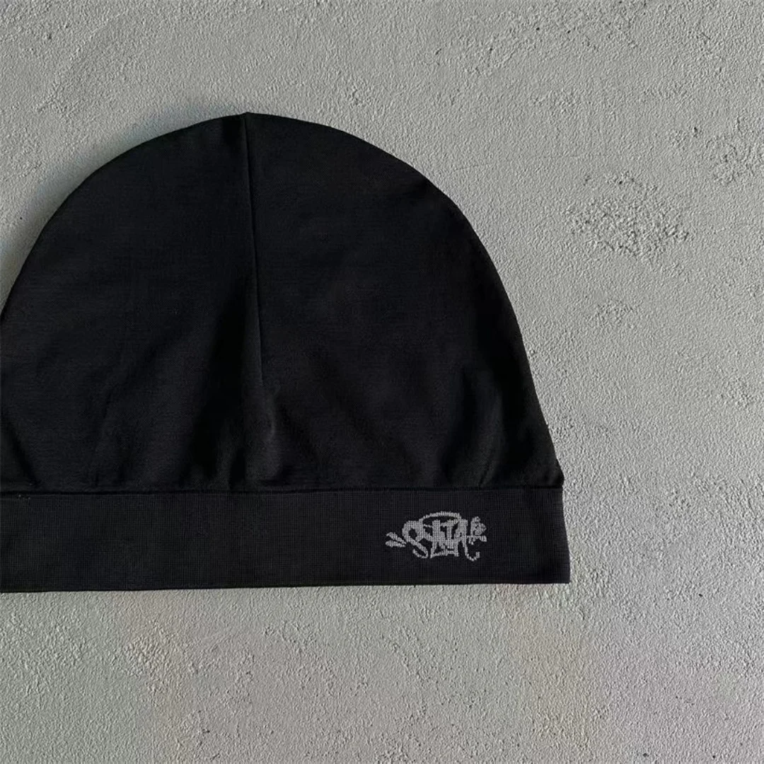 Synasld Syna "Decathlonk" Skull Beanie masker hitam Y2k Centralcee topi Beanie mode jalanan rajut Ha