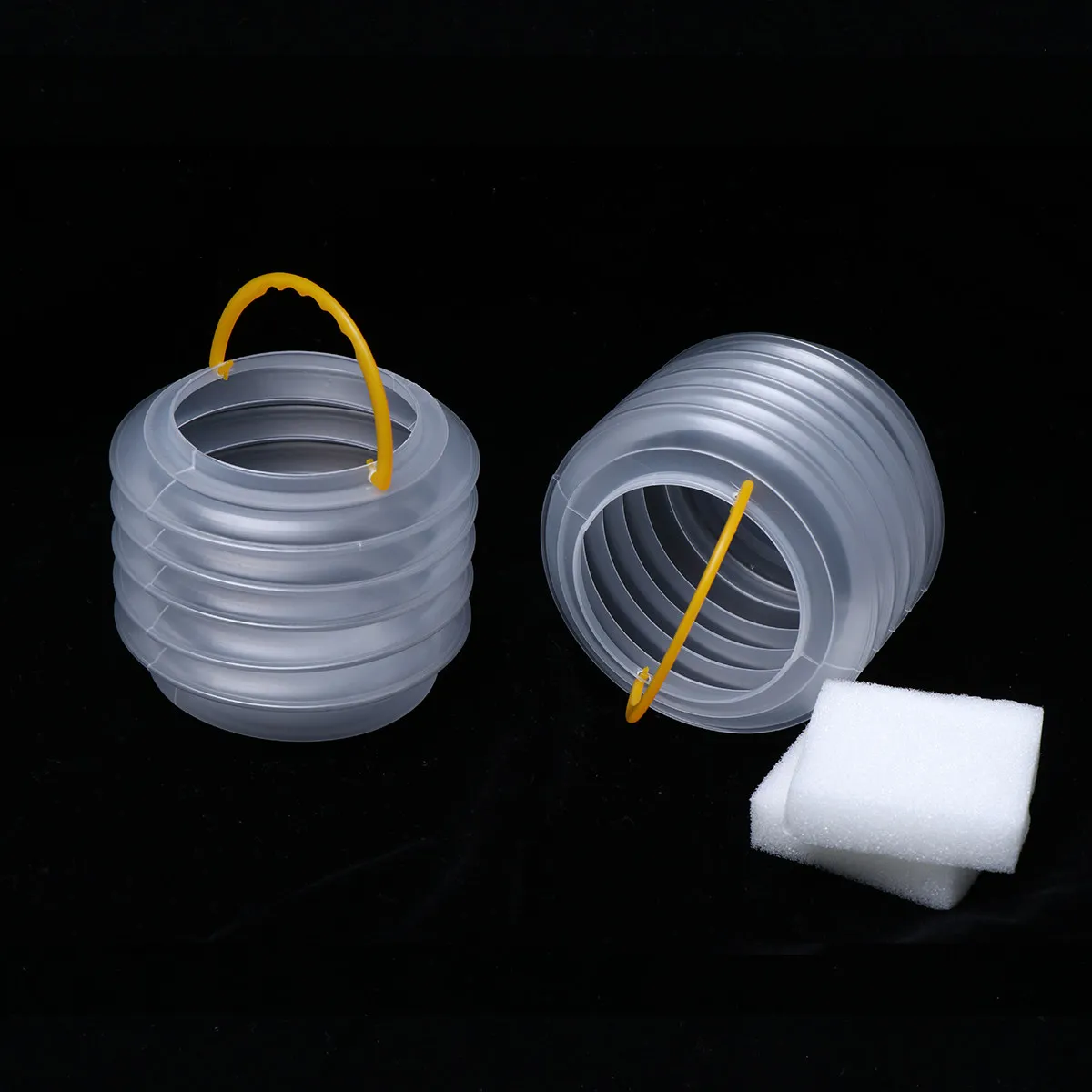 

Набор из 12 портативных прозрачных складных ведер для мытья кистей для художественных занятий и пленэра