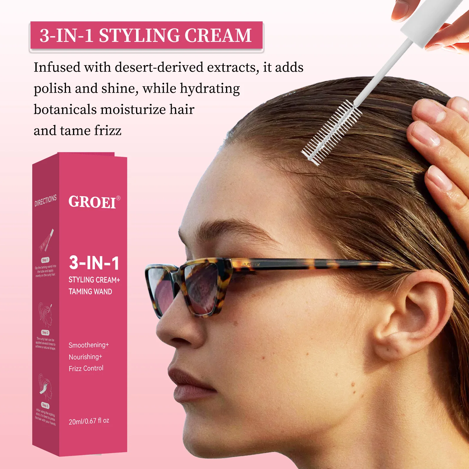 

СТИЛЬНЫЙ КРЕМ 3-В-1+TAMING WAND Taming Cream-карандаш для вьющихся волос, многофункциональная разглаживающая и отделка, нежирная формула