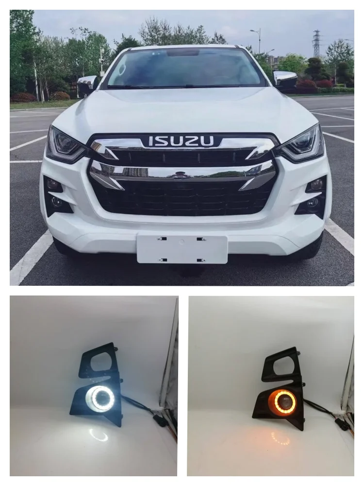 

Комплект светодиодных противотуманных фар для ISUZU DMAX D-max Pickup 2020 2021 2022, передние противотуманные фары с ангельскими глазками, дневные ходовые огни, аксессуары для бампера.
