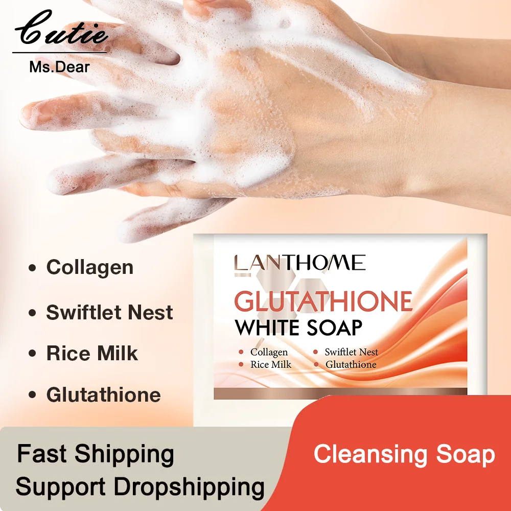 

1/2pcs Essential Oil Handmade Soap Whitening Glutathione Soap Dead Skin Blackheads Fade Spots Deep Cleansing Moisturizing Soaps