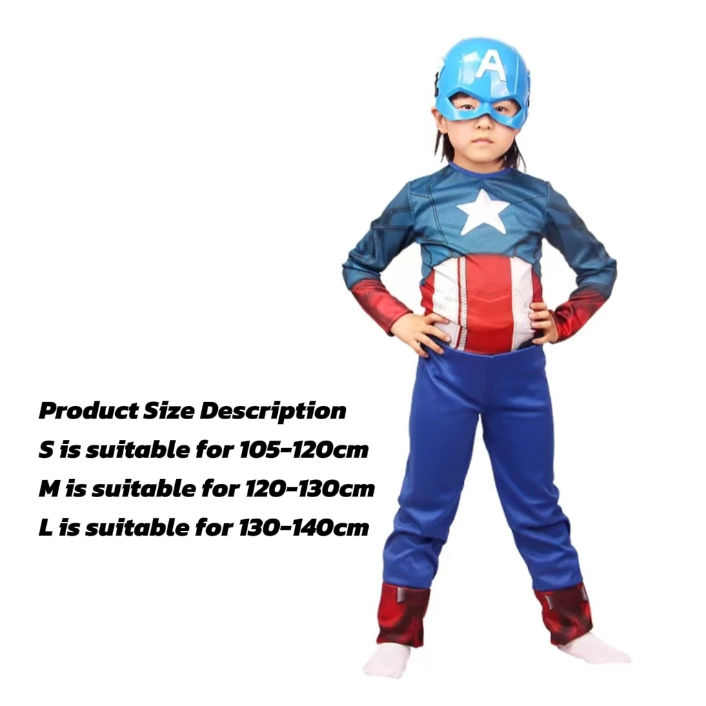 2025 نمط جديد للأطفال C A P Tain America تأثيري مجموعة إرسال قناع بذلة خارقة هالوين كرنفال زي حفلة #5